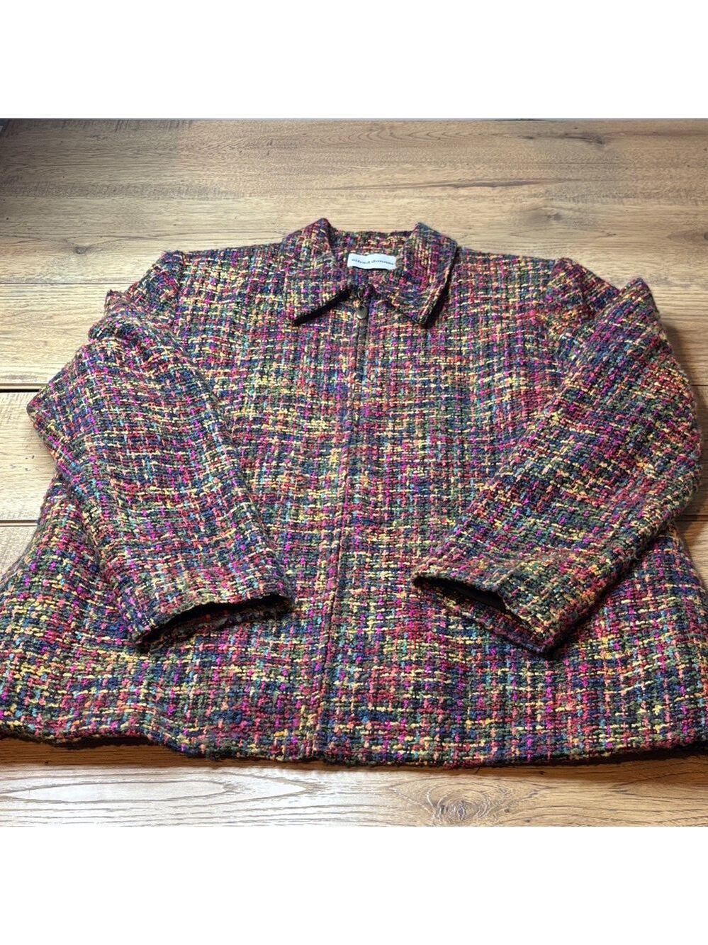 Women’s Full Zip Alfred Dunner Multicolor Tweed Jacket Size 16